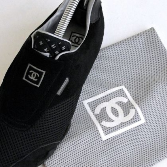 CHANEL Shoes - 💯 Authentic Chanel Perforated Sneakers Trainers Shoes Vintage  Size 9.5 / 39.5